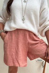 Santos linen shorts, blush