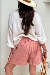Santos linen shorts, blush