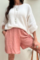 Santos linen shorts, blush