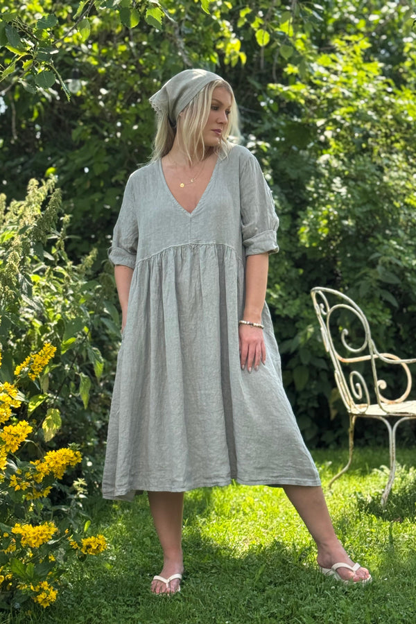 Sarine pellavamekko, taupe