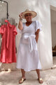 Scottie linen dress, white