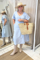 Scottie linen dress, oxford blue