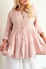 Selene linen shirt, light pink