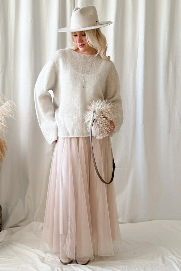 Shimmer sweater, off white