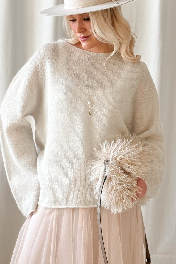 Shimmer sweater, off white