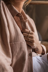 Slow life linen shirt, powder