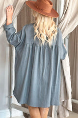 Slow life linen shirt, Smokey blue