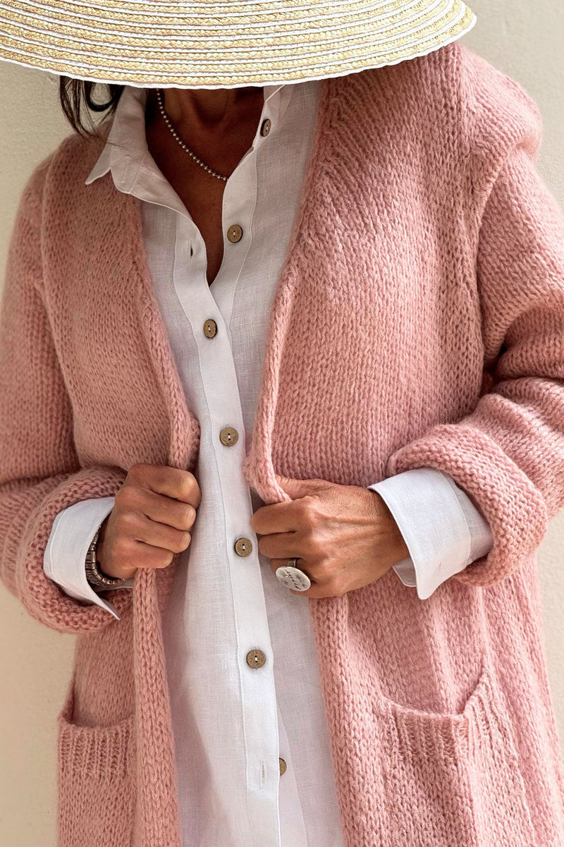 Slowly morning cardigan, candy pink