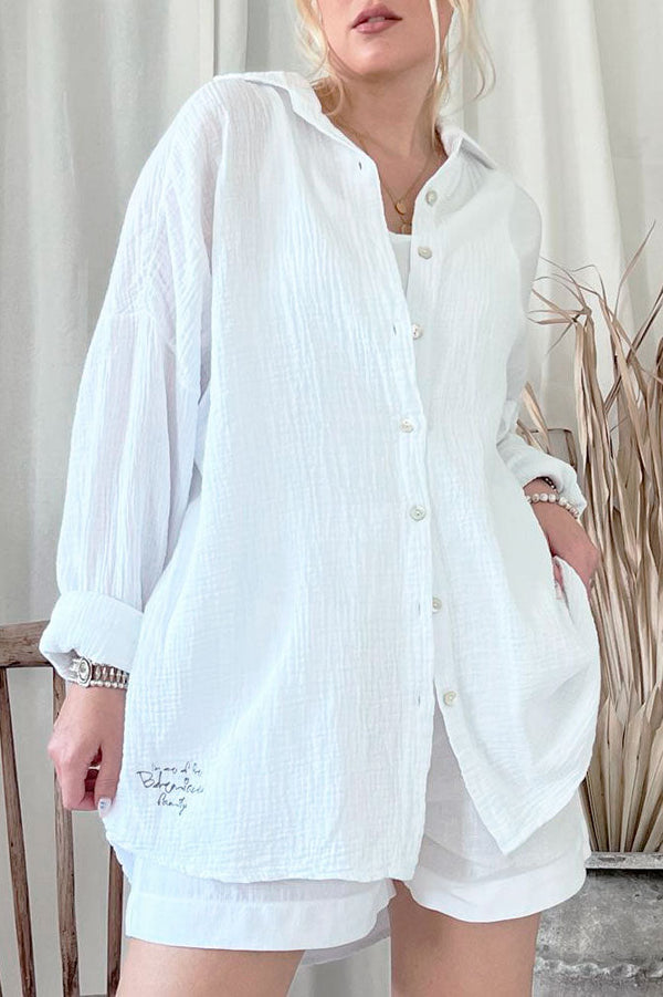 Softness cotton shirt, white