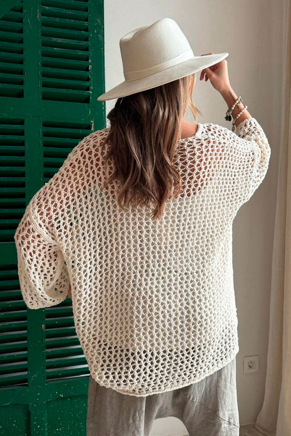 Solange mesh jumper, off white