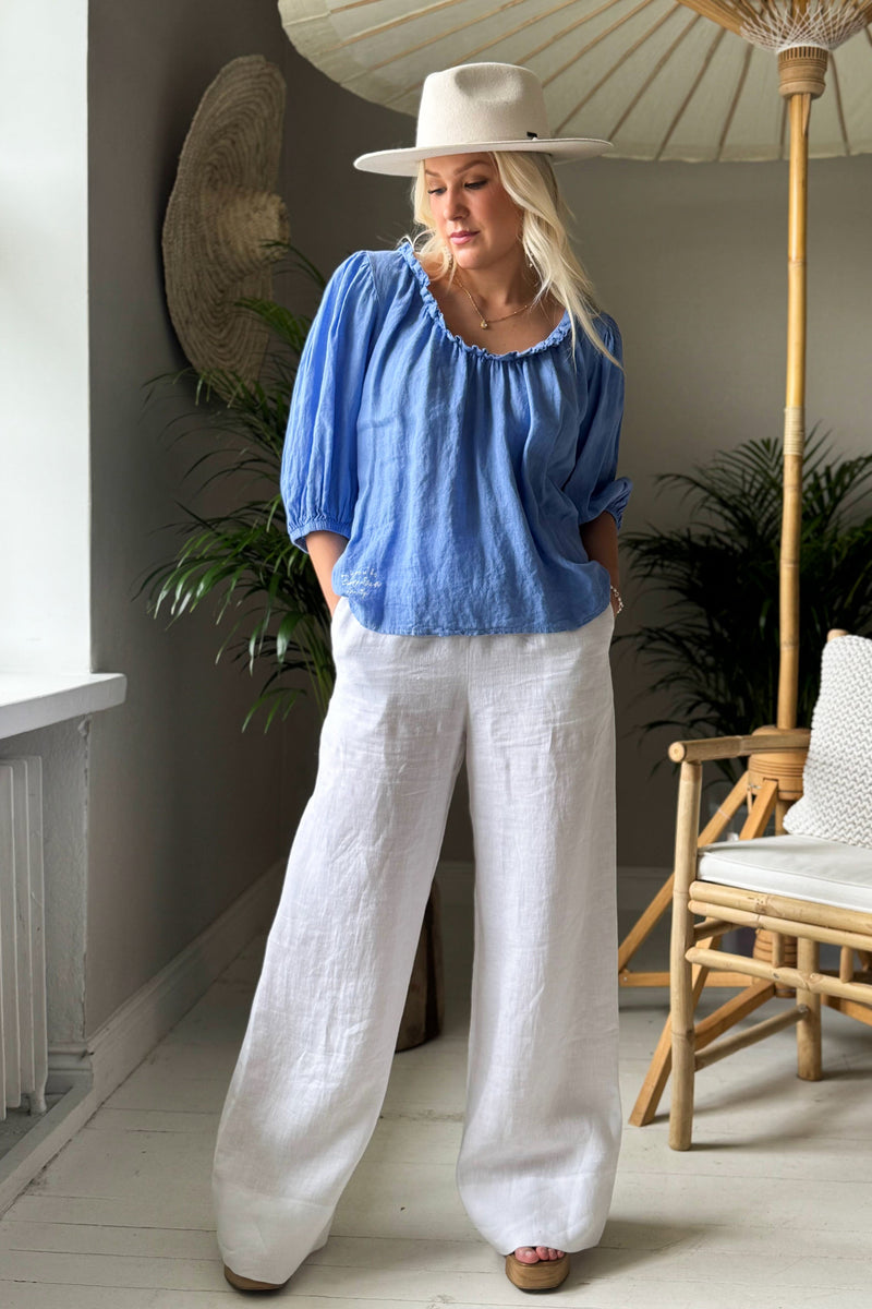 Solita linen shirt, heavenly blue