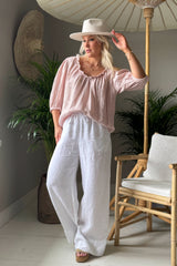Solita linen shirt, light pink