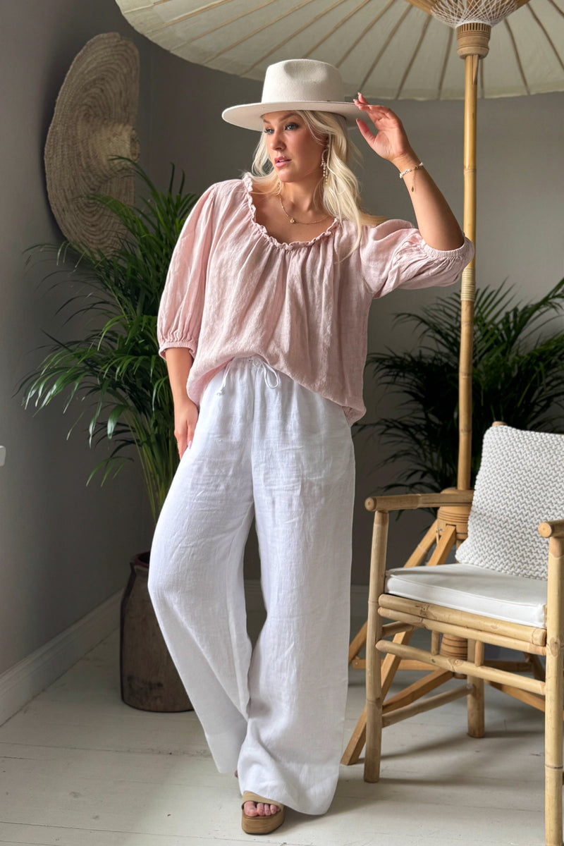 Solita linen shirt, light pink