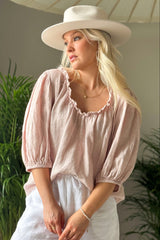 Solita linen shirt, light pink
