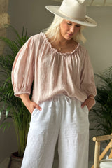 Solita linen shirt, light pink