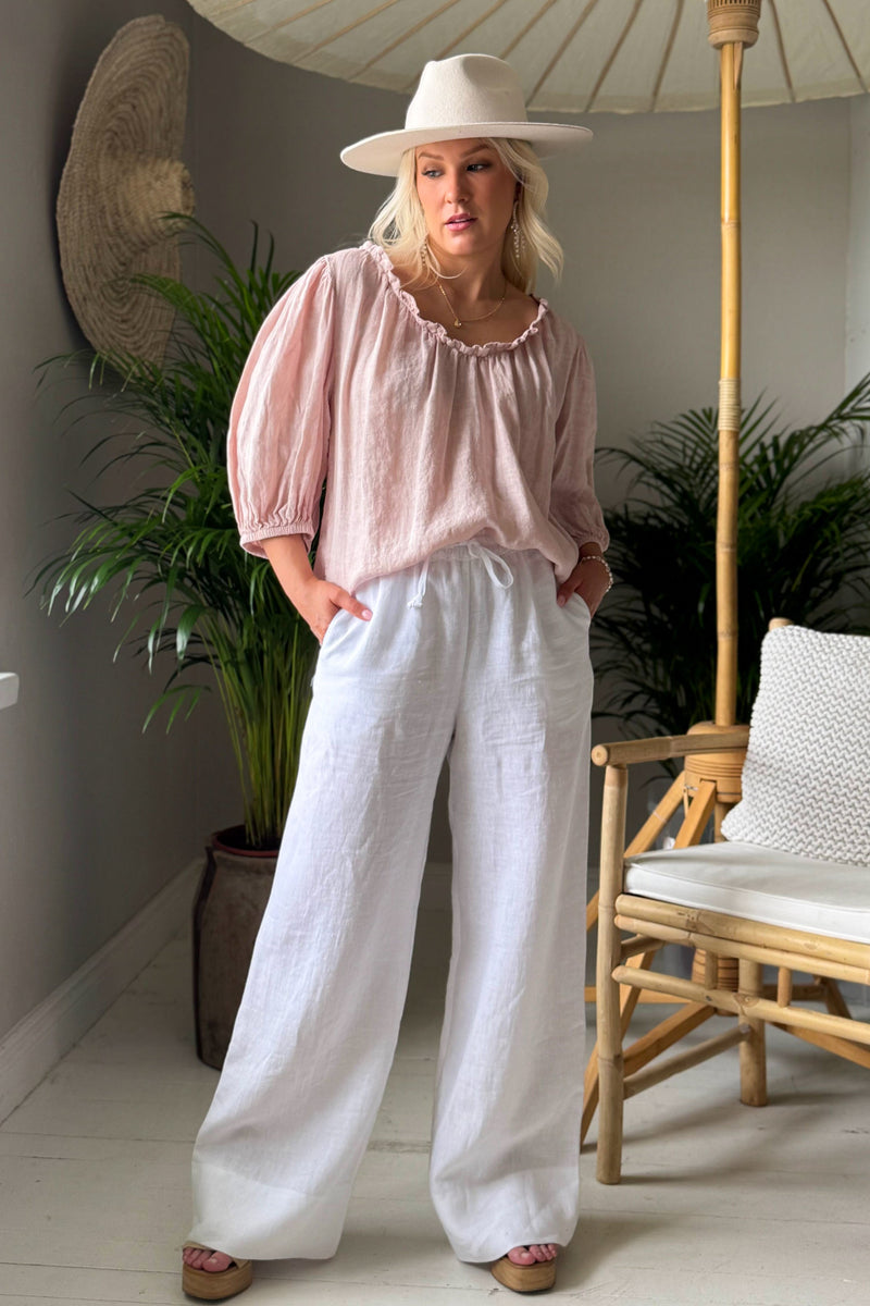 Solita linen shirt, light pink