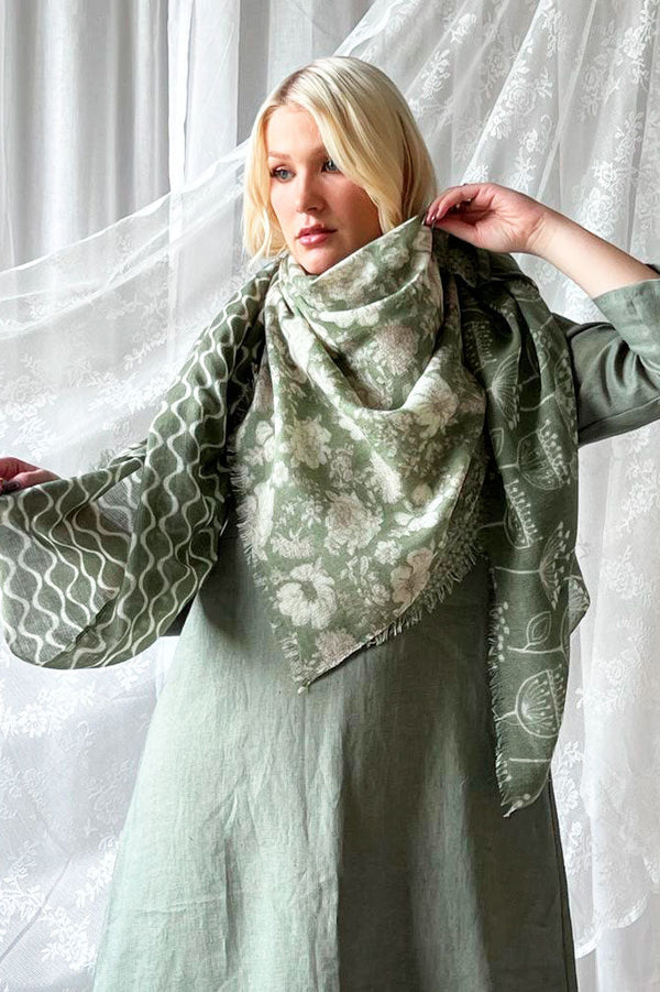 Sorento wool scarf, green