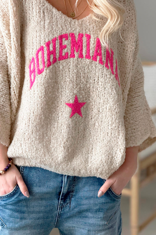 Bohemiana star jumper, off white