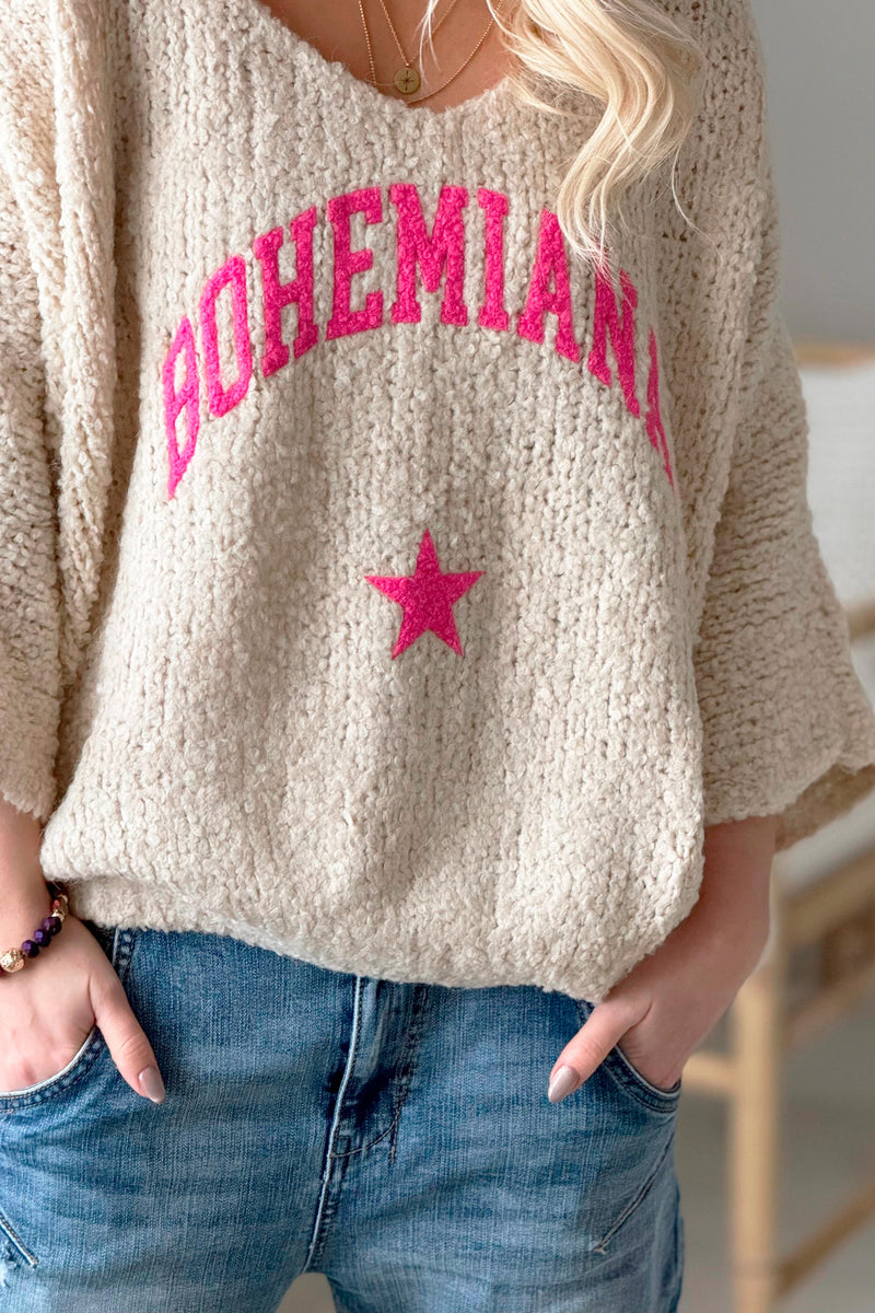 Bohemiana star neule, off white