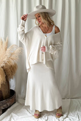 Stay Close cardigan, chalk