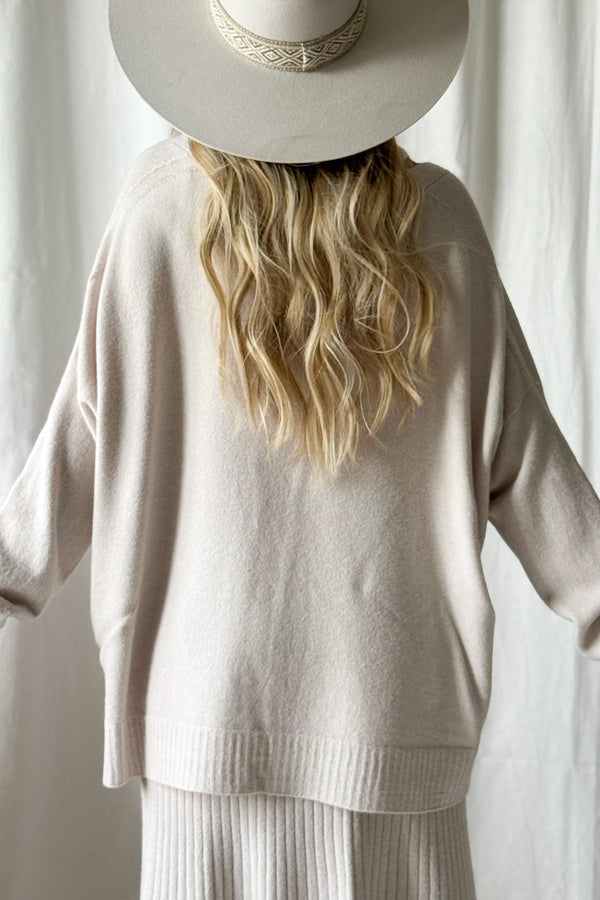Stay Close neuletakki, light beige