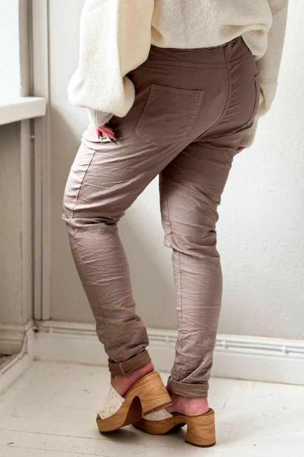 Stretch joggers, taupe