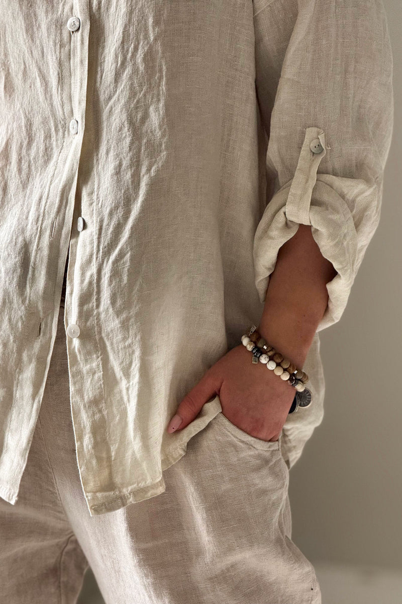 Sunday linen shirt, sand