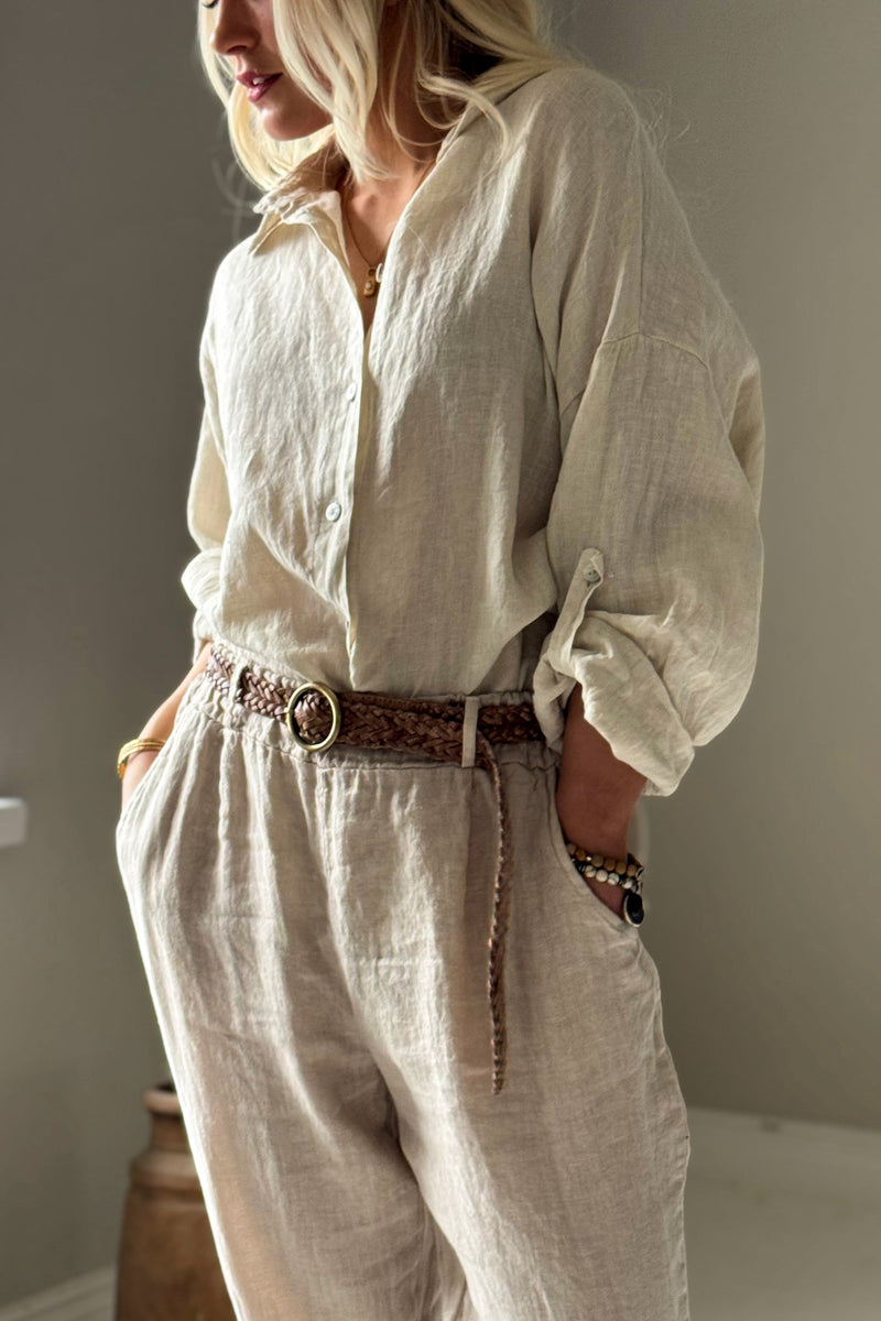 Sunday linen shirt, sand