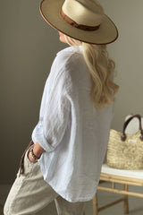 Sunday linen shirt, white