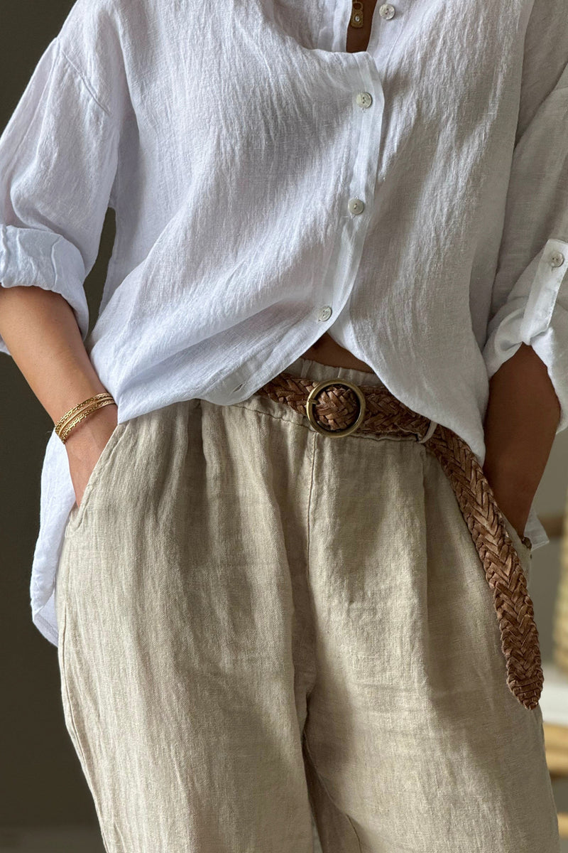 Sunday linen shirt, white