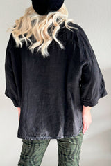 Sunny june linen shirt, black