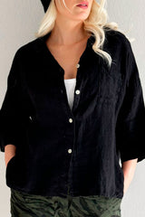 Sunny june linen shirt, black