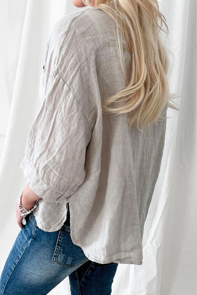 Sunny june linen shirt, sand