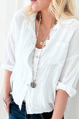 Sunny june linen shirt, white