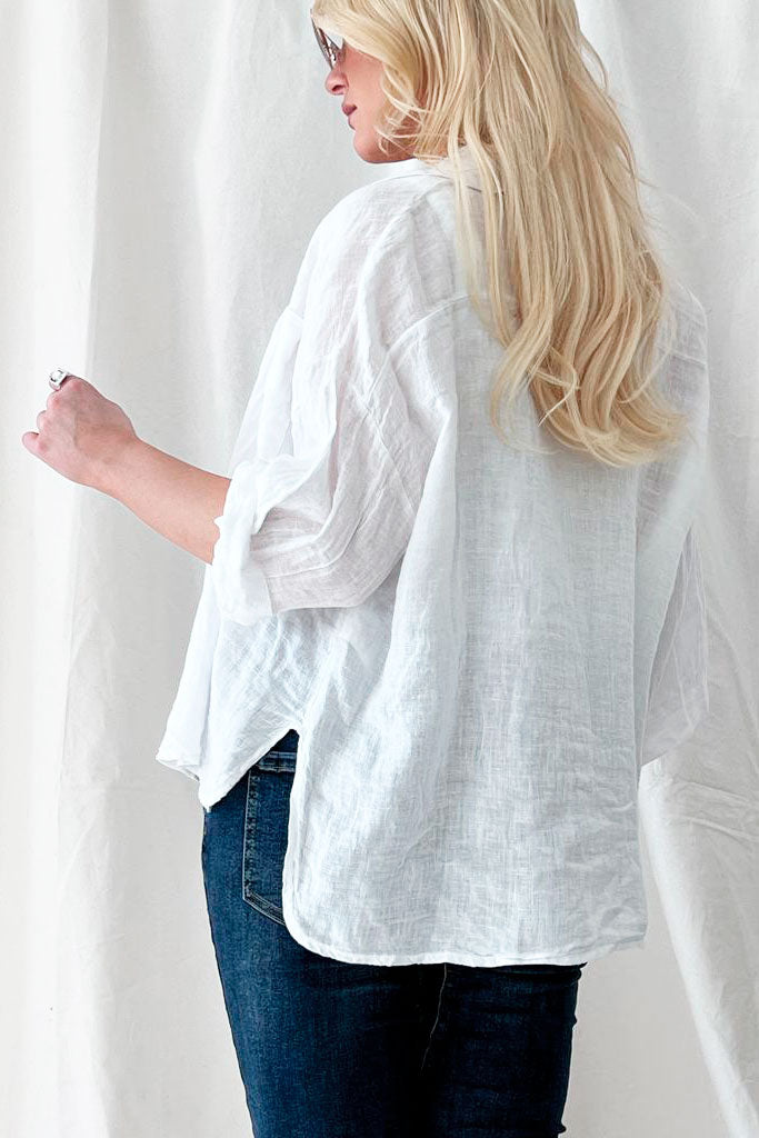 Sunny june linen shirt, white