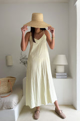 Sunny Escape linen dress, lemon