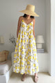 Sunny Escape linen dress, lemon print