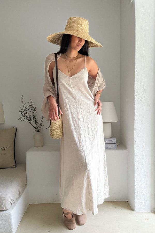 Sunny Escape linen dress, sand