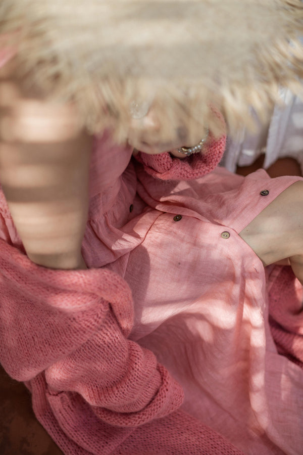 Sunny Siesta linen dress, peach