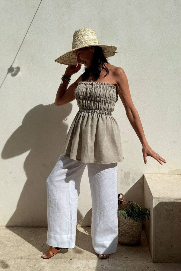 Sunshine linen top, natural
