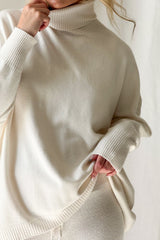 Sweet Touch polo neck jumper, chalk