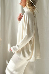 Sweet Touch polo neck jumper, chalk