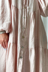 Thea linen dress, pink