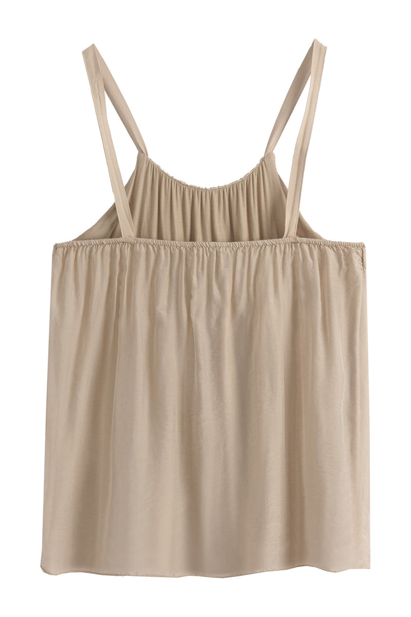 Tierra silk top, toffee