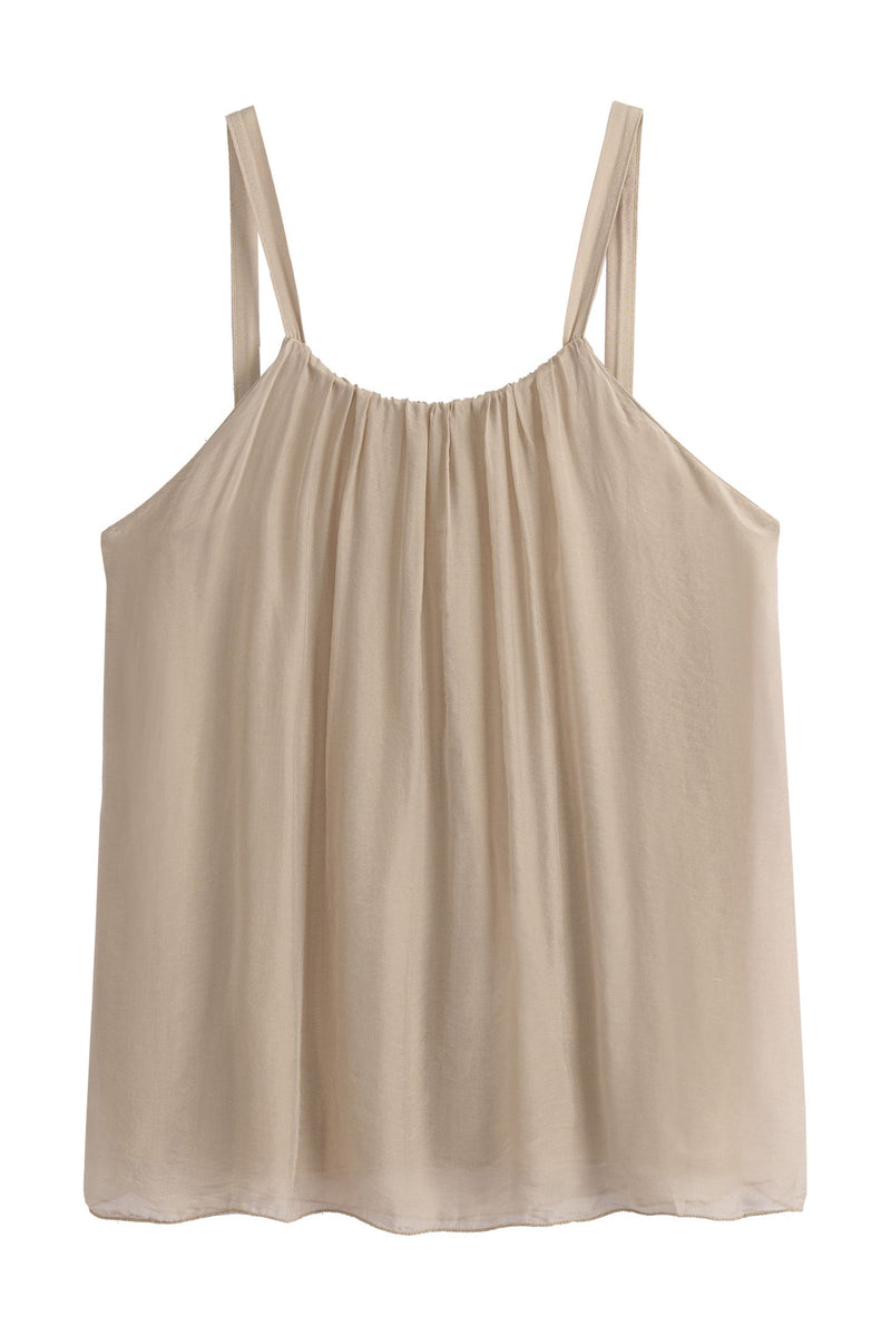 Tierra silk top, toffee