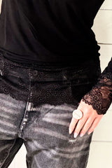 True romance lace blouse, black