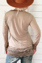 True romance lace blouse, nougat