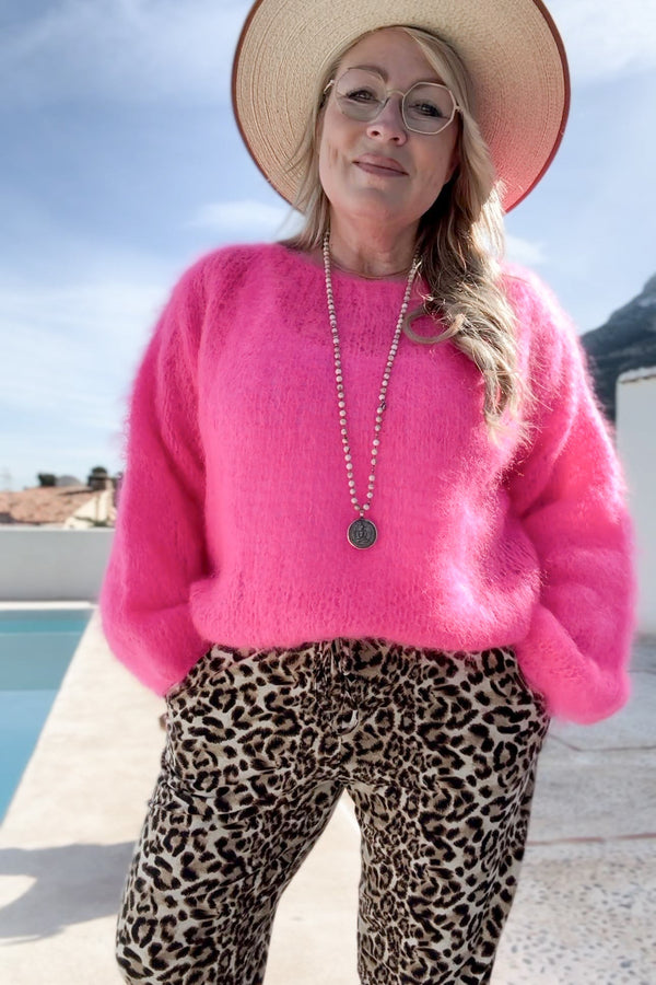 Dreamy mohair knit, hot pink