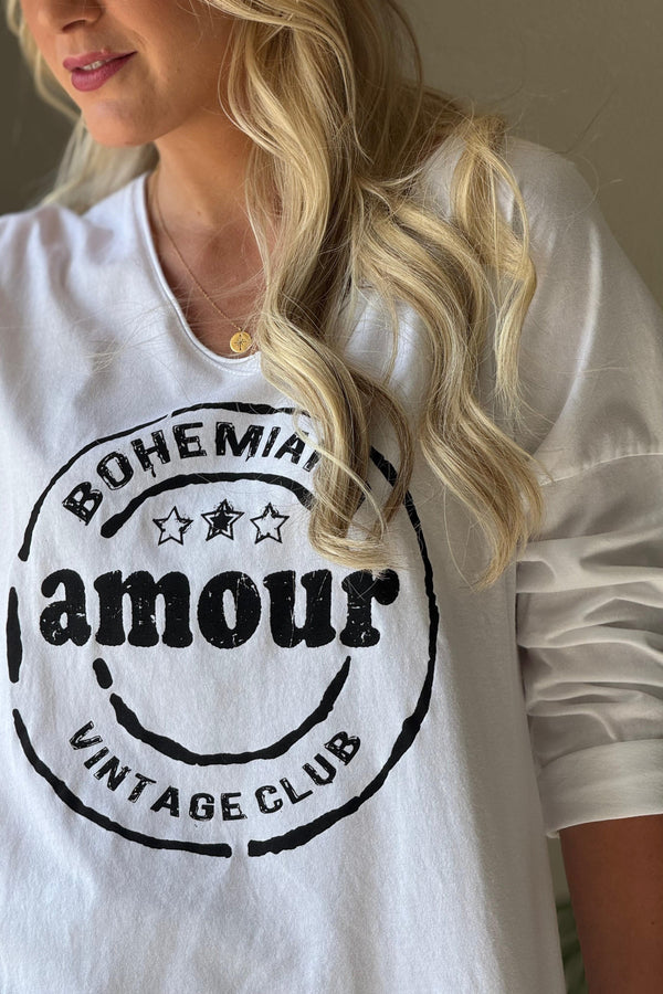 Bohemiana Vintage Club pitkähihainen, valkoinen