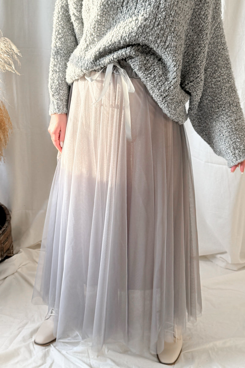 Vintage Daydream tulle skirt, pearl grey